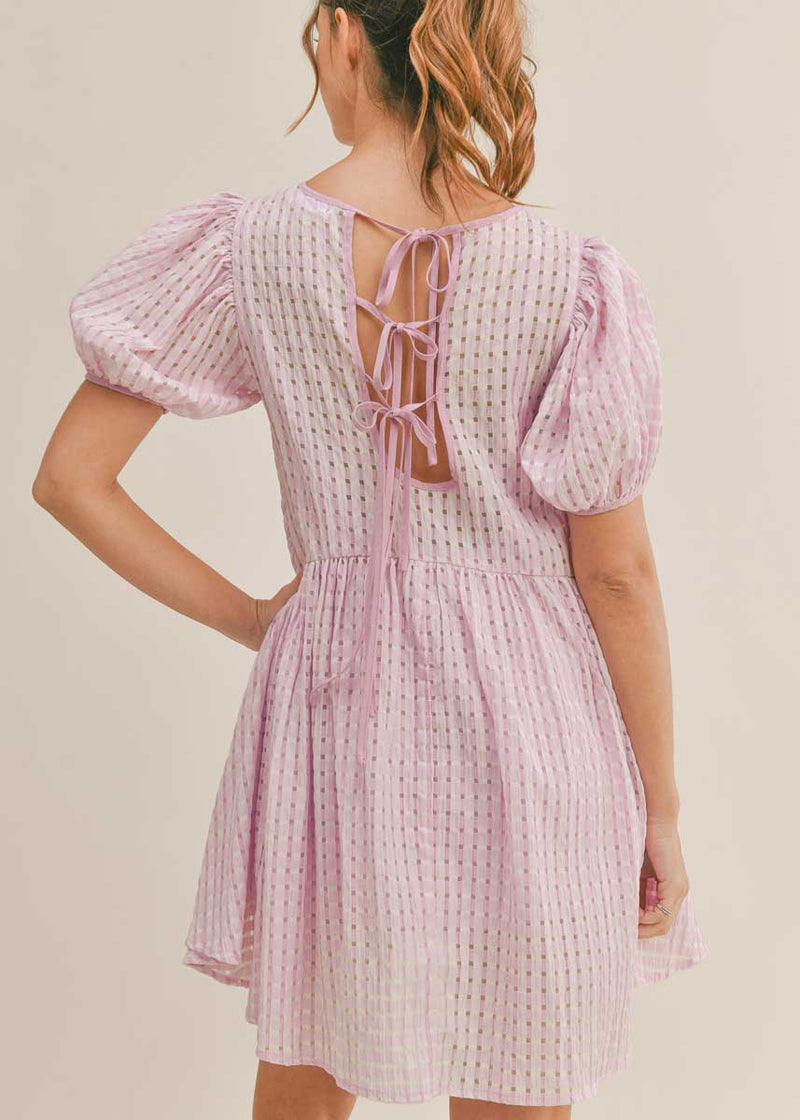 Matilda Puff Sleeve Mini Dress - Lavender