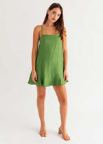 Brooke Tiered Button-Back Mini Dress - Green