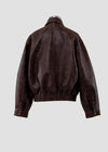 Amelia Faux Leather Jacket - Dark Brown