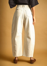 Paige Pinstripe Barrel - Cream