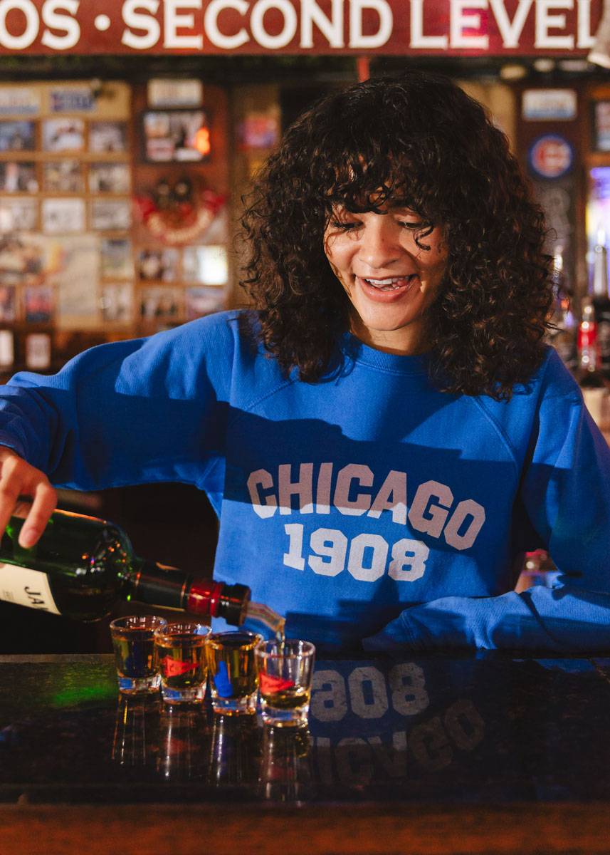 Chicago 1908 Classic Crew Sweatshirt - Vintage Royal Blue