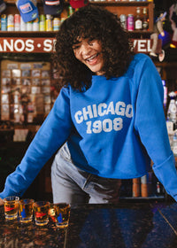 Chicago 1908 Classic Crew Sweatshirt - Vintage Royal Blue