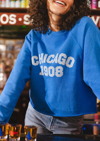 Chicago 1908 Classic Crew Sweatshirt - Vintage Royal Blue