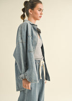 Mackenzie Washed Denim Snap Shacket