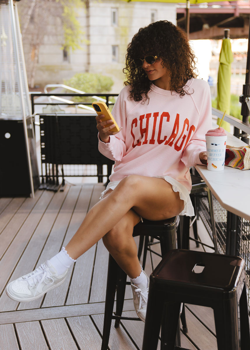 Chicago Reverse Classic Crew Sweatshirt - Pink & Orange