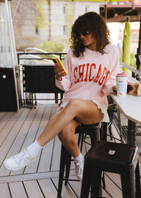 Chicago Reverse Classic Crew Sweatshirt - Pink & Orange