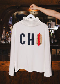 Chi Hot Dog Mock Neck Sweater - Ivory