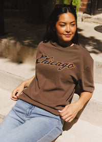 Chicago Script Unisex Tee - Washed Cocoa
