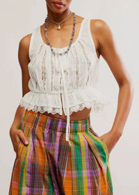 Alana Lace Tank - Clean Ivory