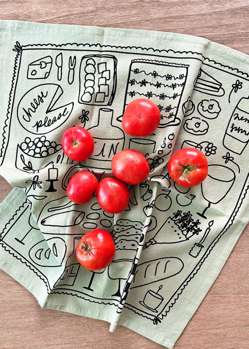 Picnic Tea Towel - Sage Green