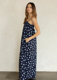 Ari Dot Maxi Dress - Midnight