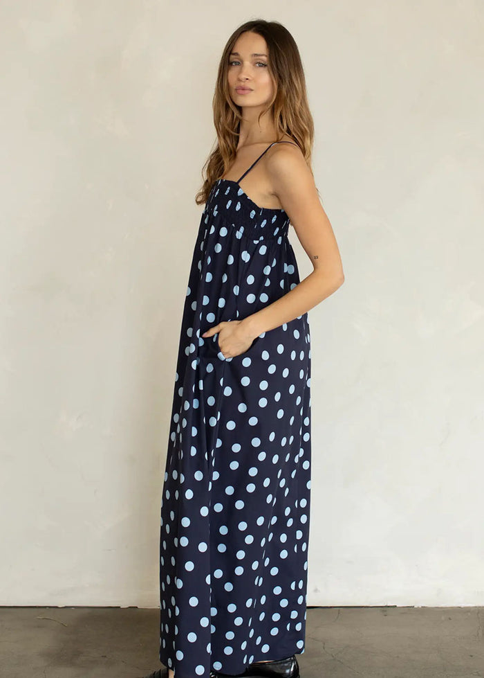 Ari Dot Maxi Dress - Midnight