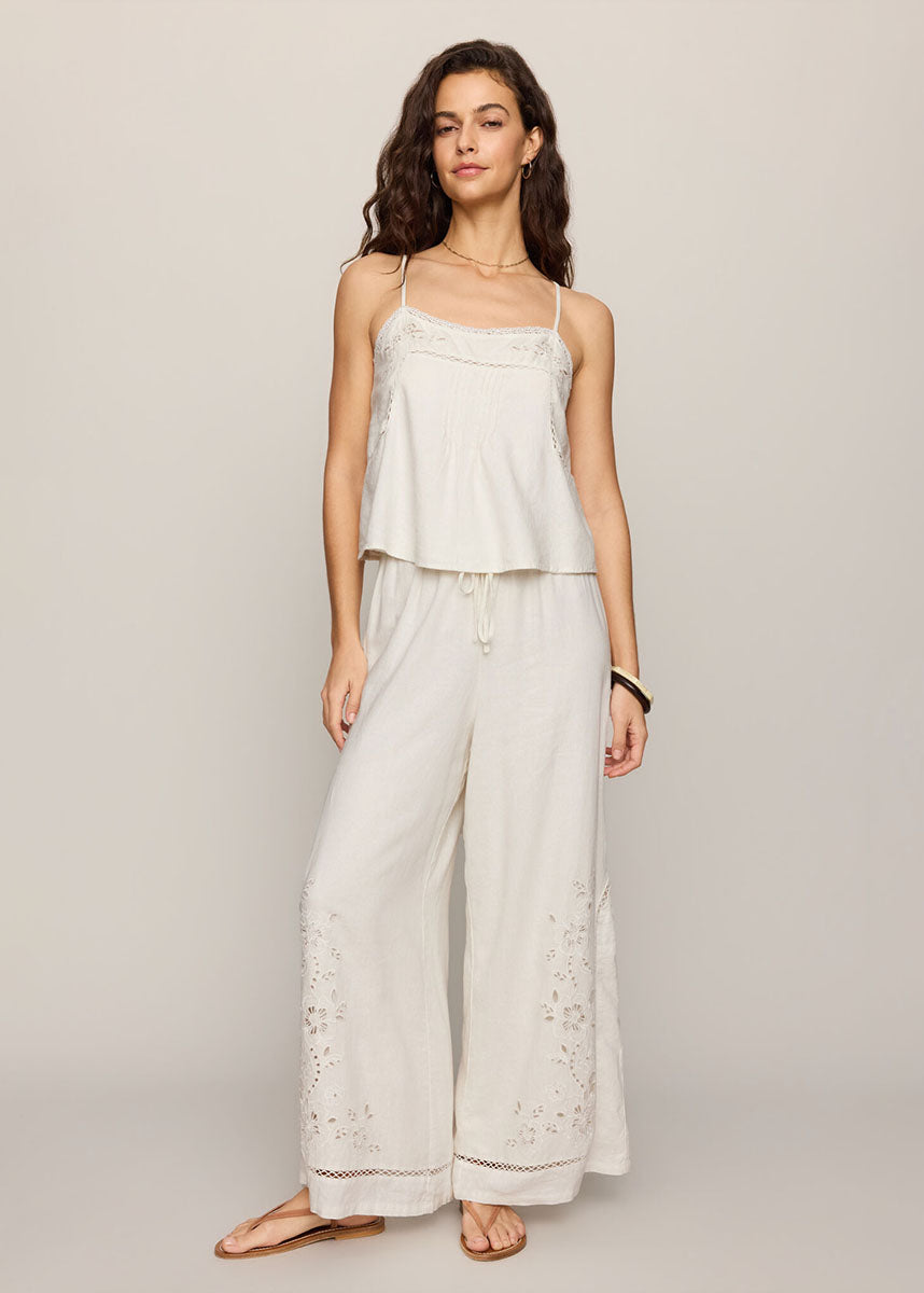 Lillie Embroidered Tank - White