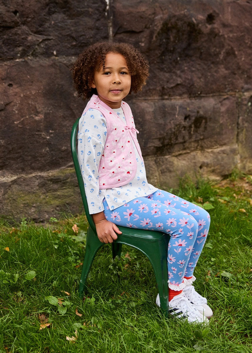 Flower Field Quilted Tie Vest - Peony