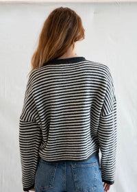 Piper Mini Striped Cardigan - Charcoal