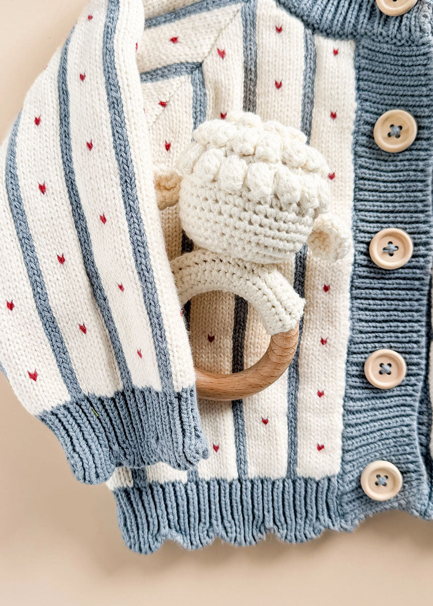 Crochet Lamb Rattle Teether