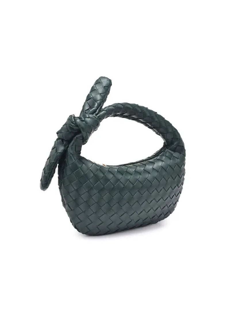 Lizbeth Woven Knot Clutch - Hunter Green