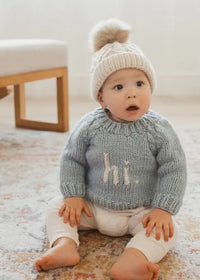 Hi. Crew Neck Sweater - Surf Blue