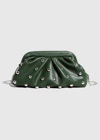 Studded Dumpling Clutch - Green