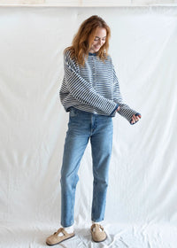 Piper Mini Striped Cardigan - Denim