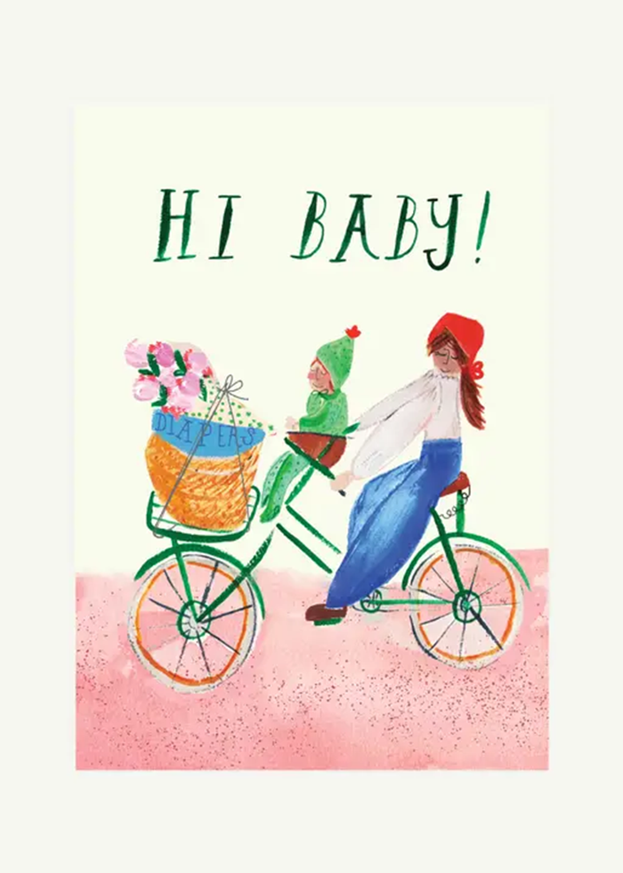 Baby On A Bike Greeting Card