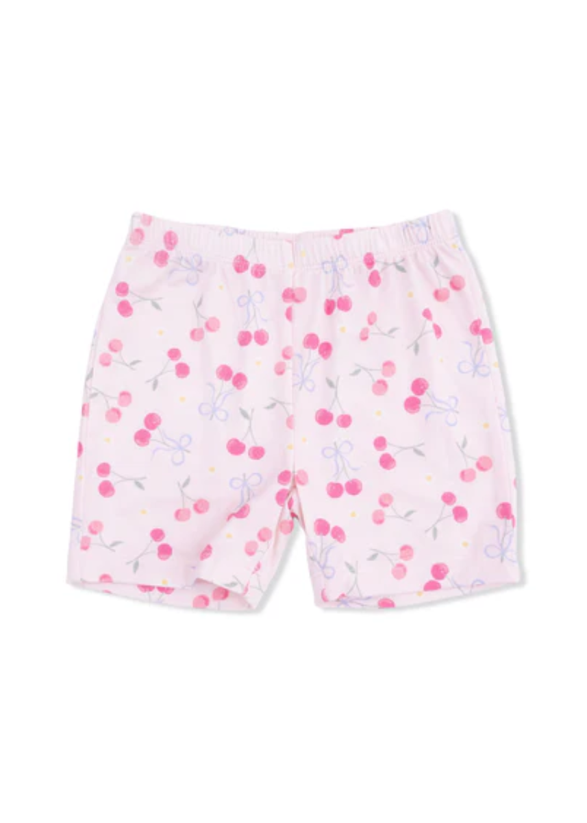 2-Piece Pajama Shorts Set - Sweet Bow Cherries