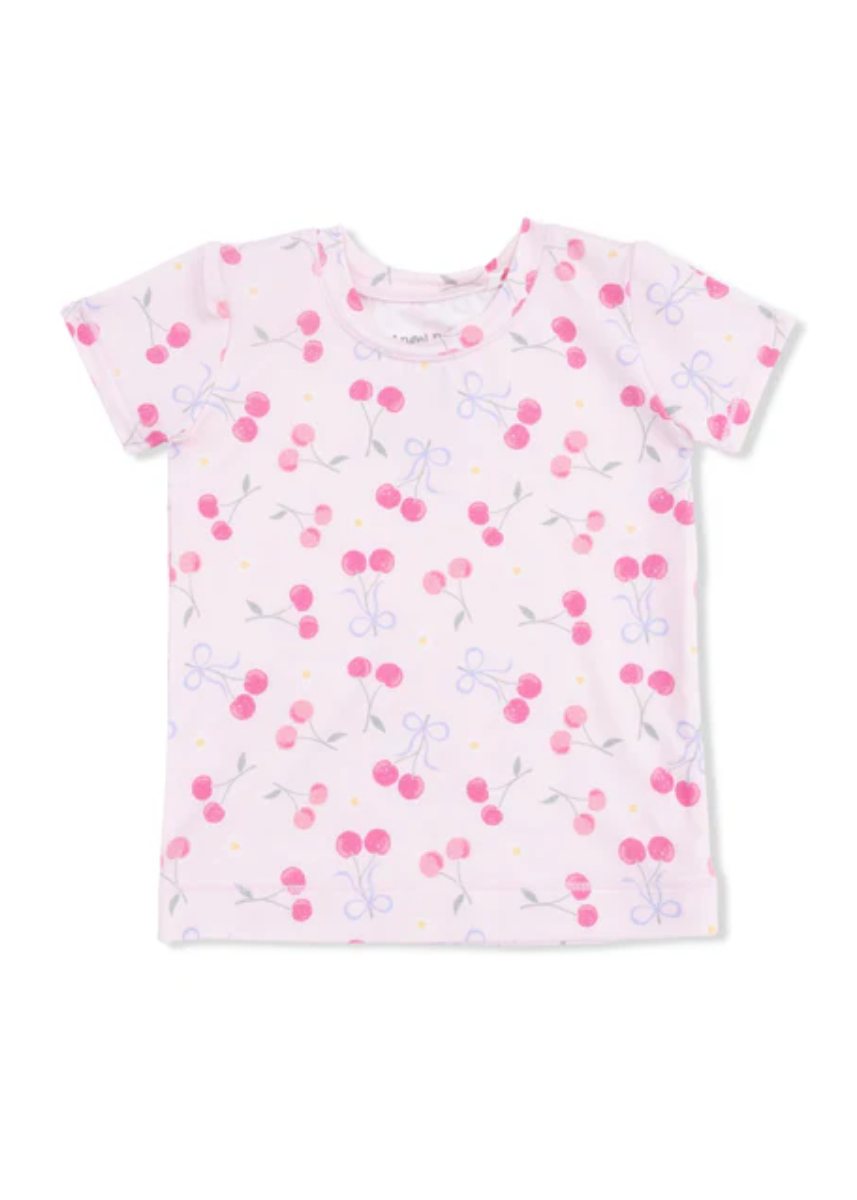 2-Piece Pajama Shorts Set - Sweet Bow Cherries