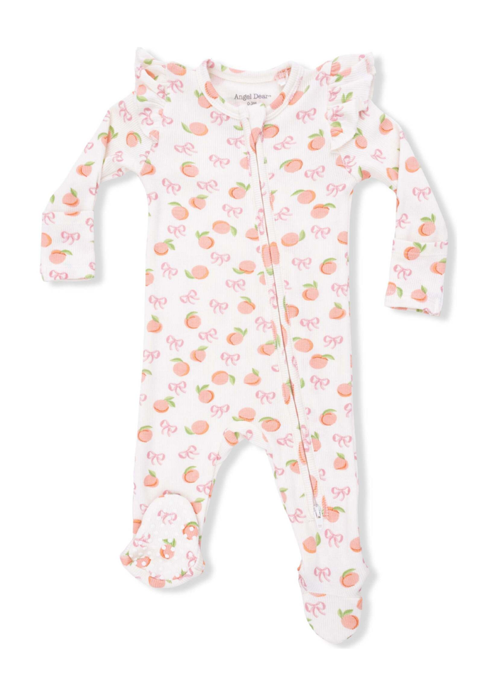 2-Way Ruffle Zipper Footie - Little Peaches