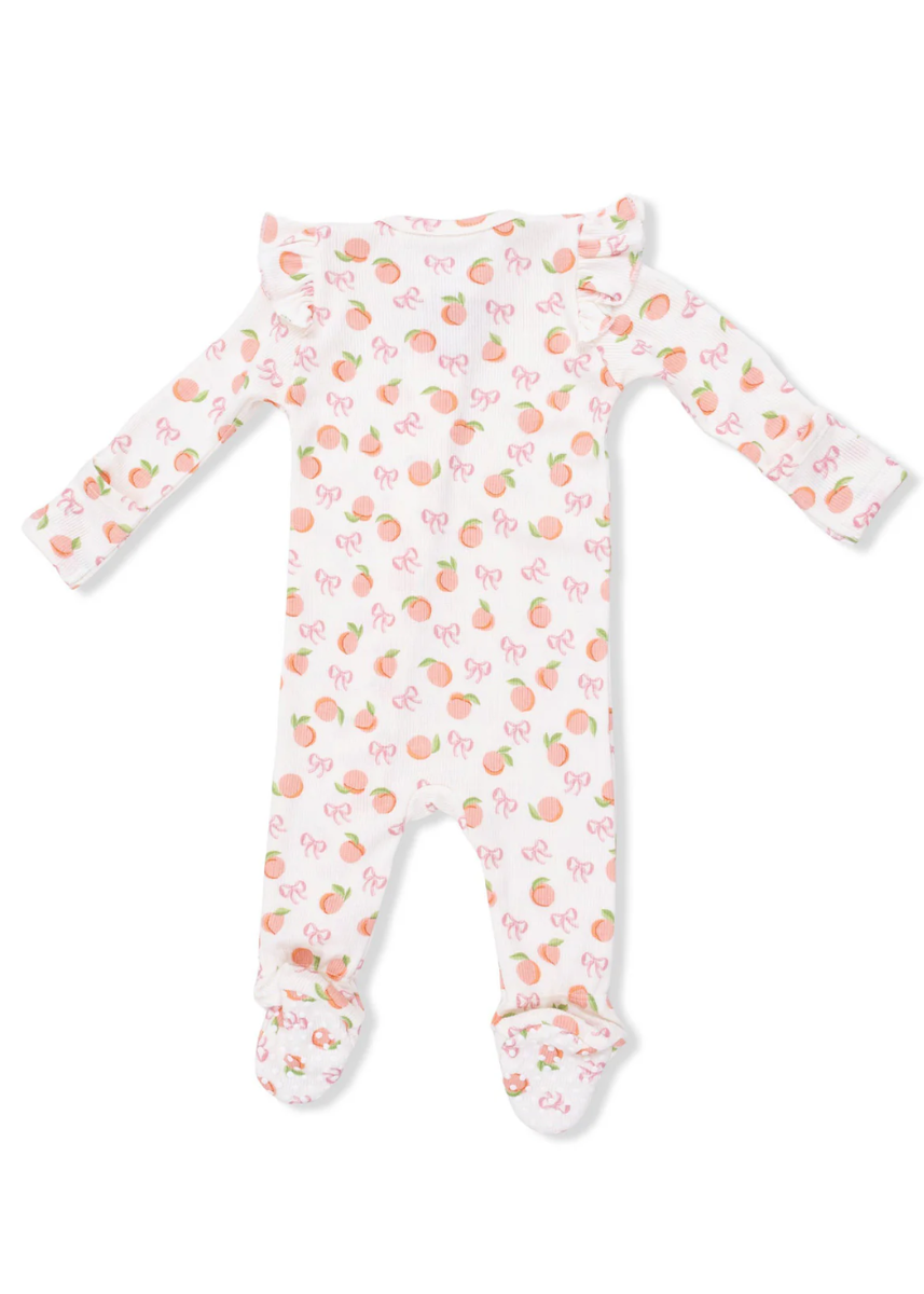 2-Way Ruffle Zipper Footie - Little Peaches