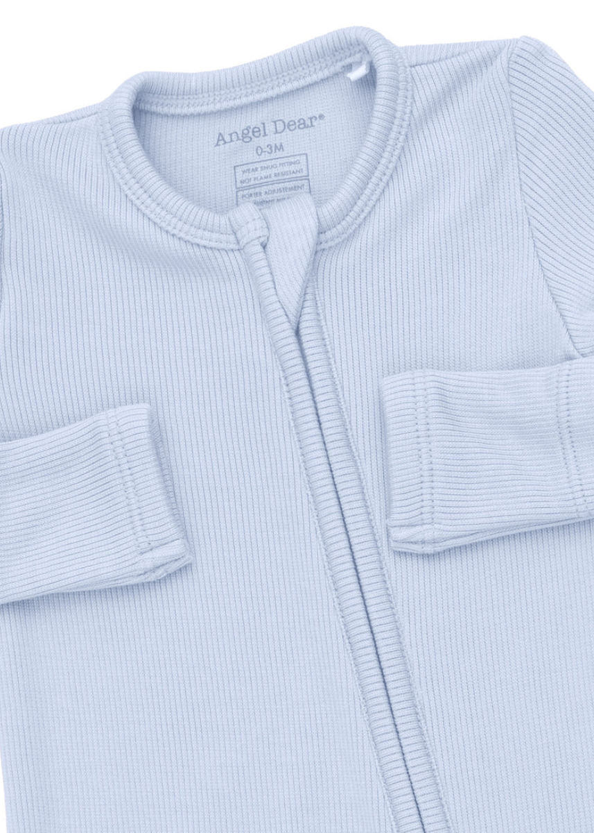 2-Way Zipper Footie - Sheer Blue Rib