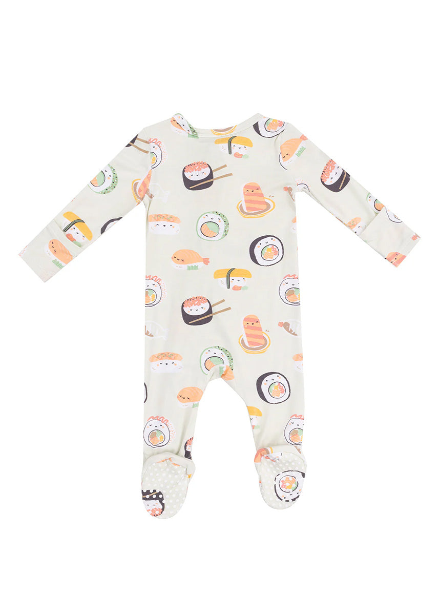 2-Way Zipper Footie - Sushi Green