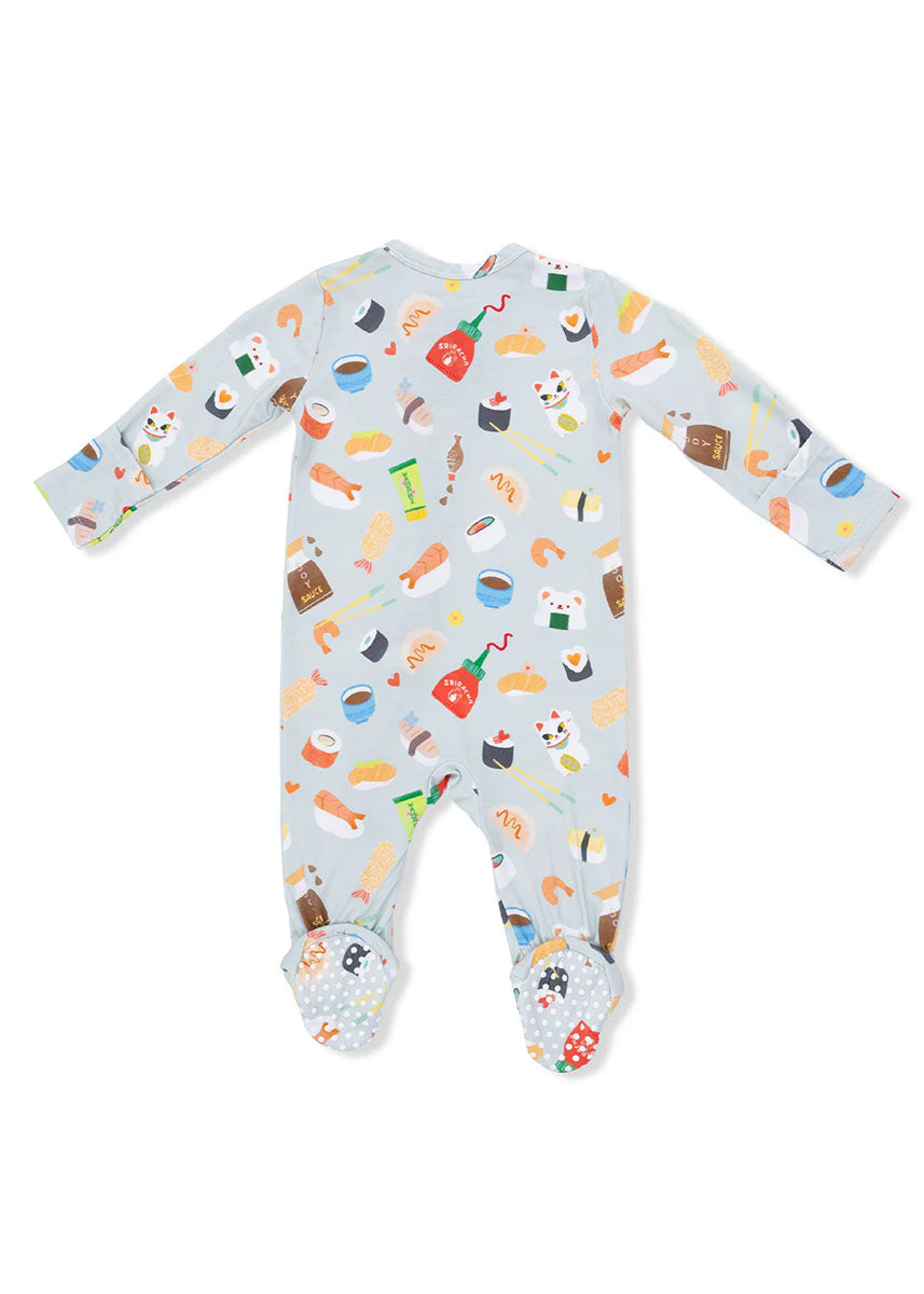 2-Way Zipper Fold-Over Footie - Sushi