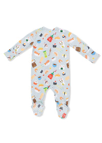 2-Way Zipper Fold-Over Footie - Sushi