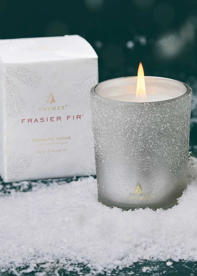 Frasier Fir Flocked Votive Candle - 2oz.
