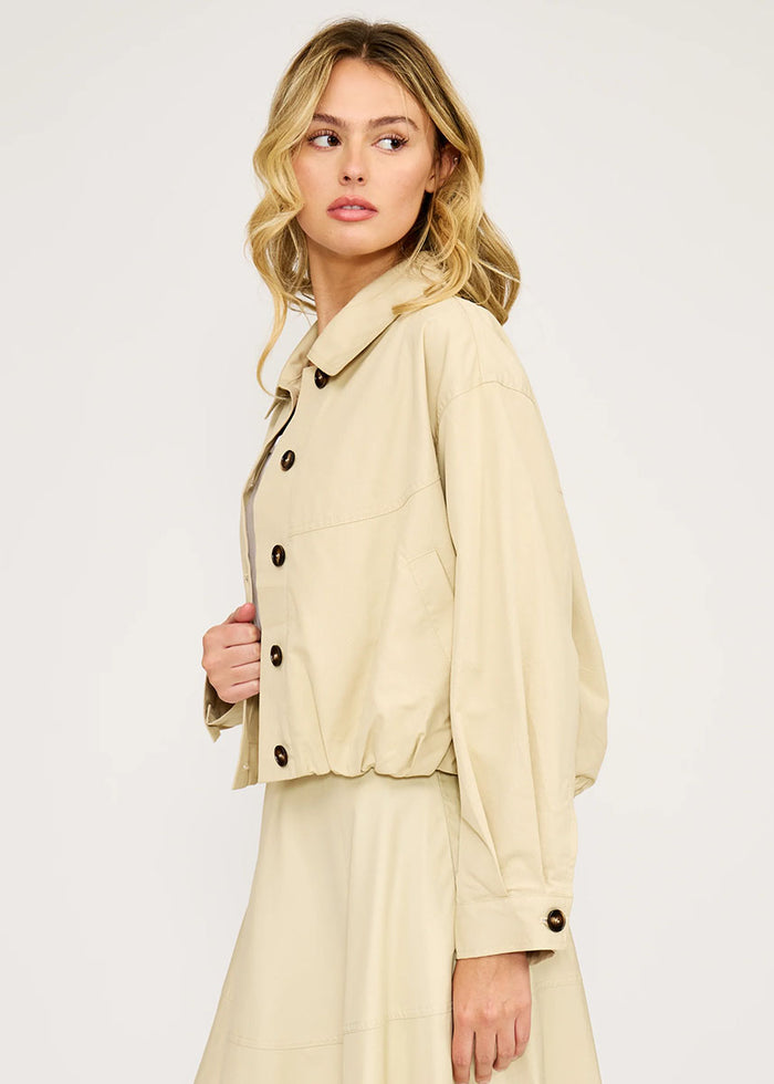 Tiana Bubble Hem Jacket - Light Beige
