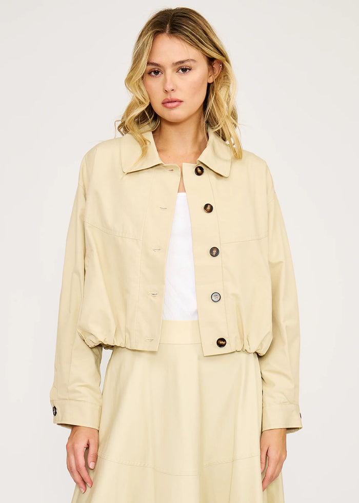 Tiana Bubble Hem Jacket - Light Beige