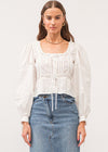 Casella Lace Trim Top - Off-White