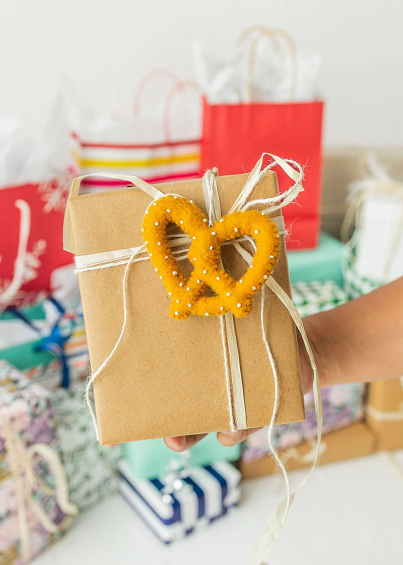 Pretzel Felt Ornament