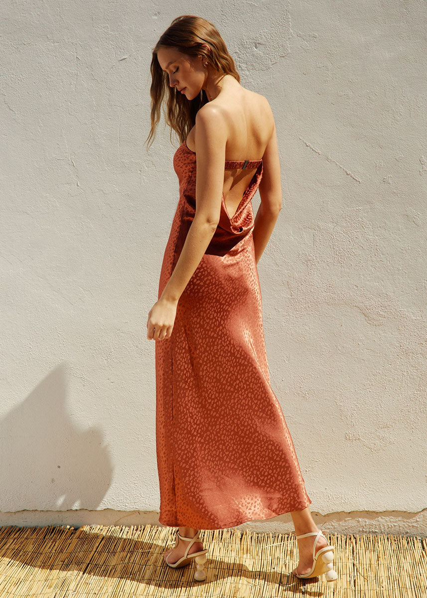 Table For One Strapless Clasp Back Maxi Dress - Sienna