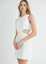 Jessica Cutout Ribbon Mini Dress - Off White