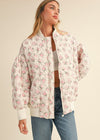 Ava Floral Quilted Bomber Jacket - Off White