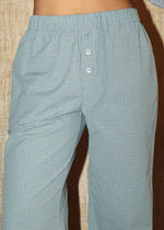 Easy Plaid Lounge Pants - Dusty Blue