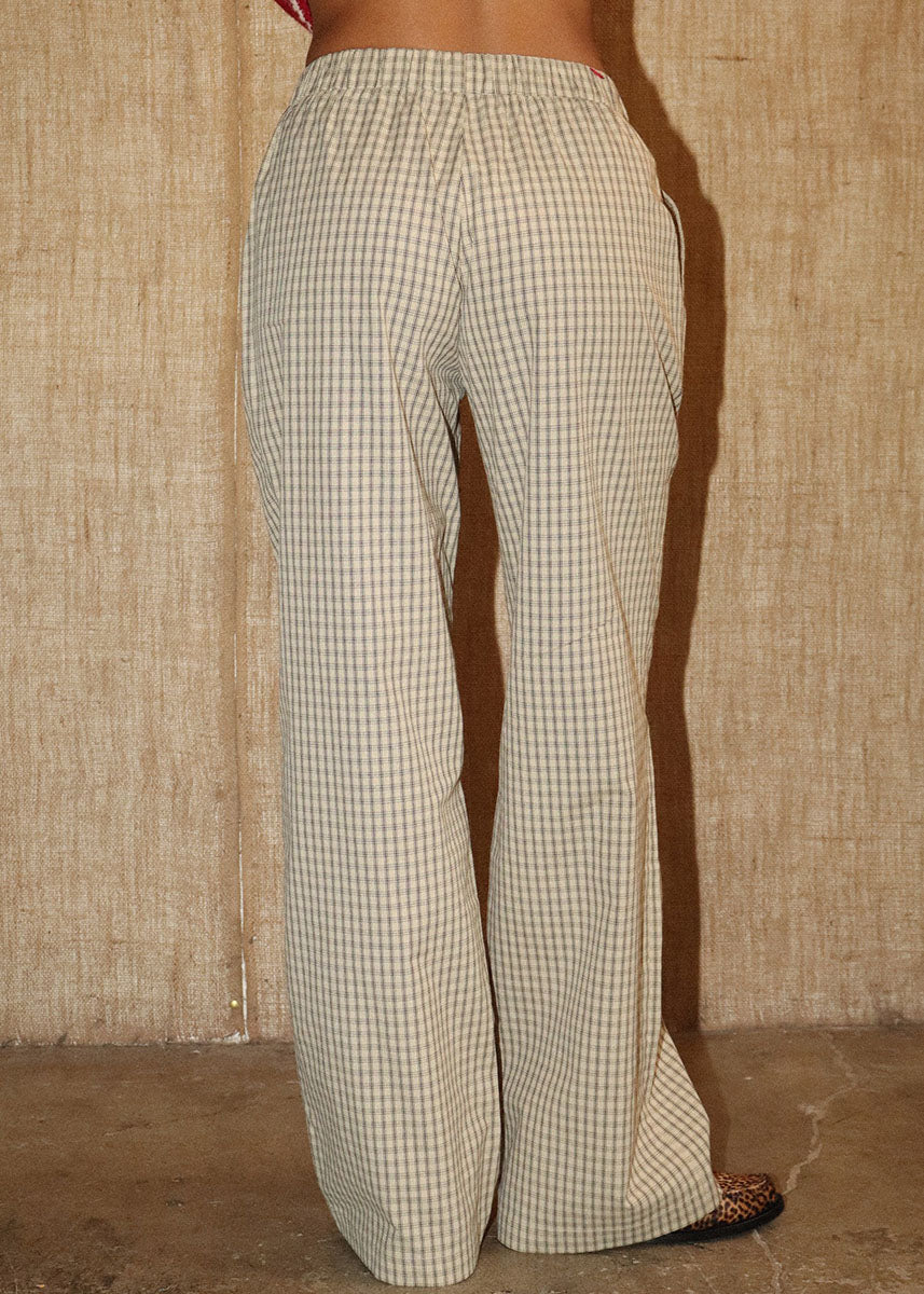 Easy Plaid Lounge Pants - Beige