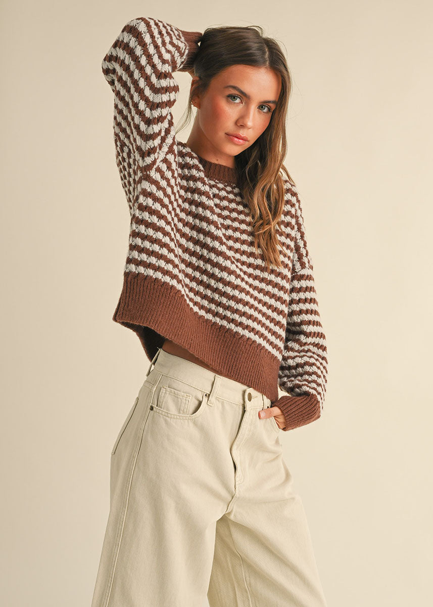 Gentry Striped Sweater - Blue & Brown