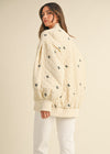 Harper Ribbon Quilted Bomber Jacket - Cream