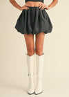 Ollie Metallic Bubble Mini Skirt - Black