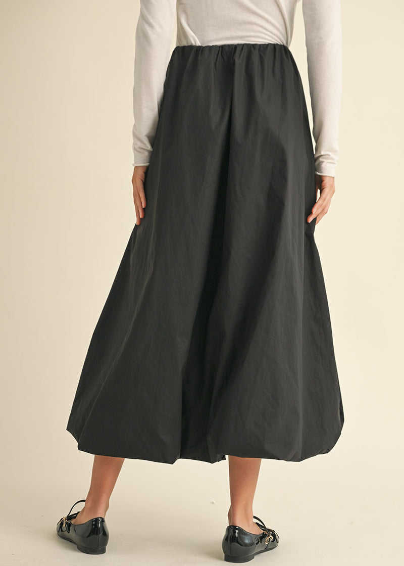 Fallon Bubble Midi Skirt - Black