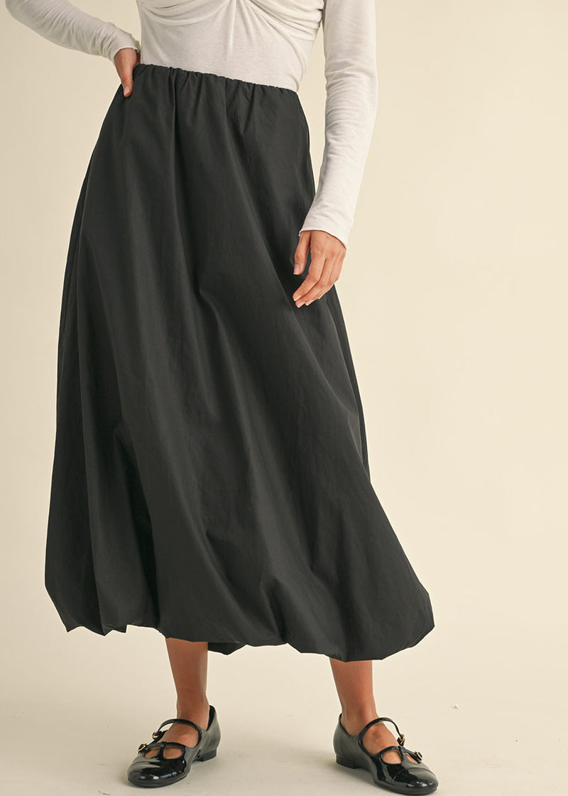 Fallon Bubble Midi Skirt - Black