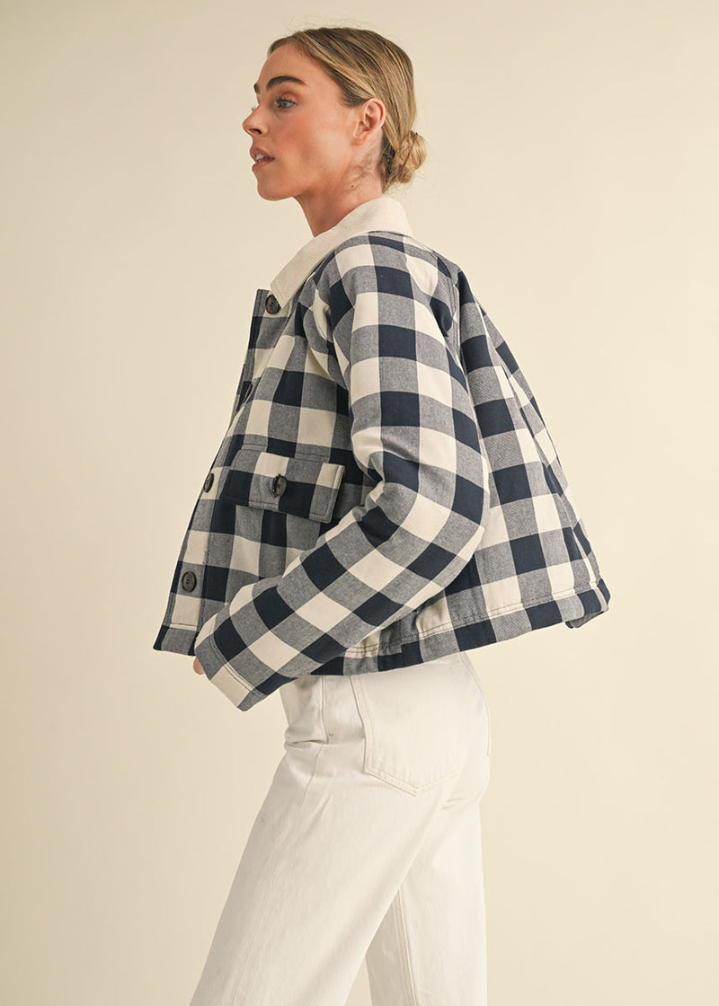 Henrietta Gingham Jacket - Navy