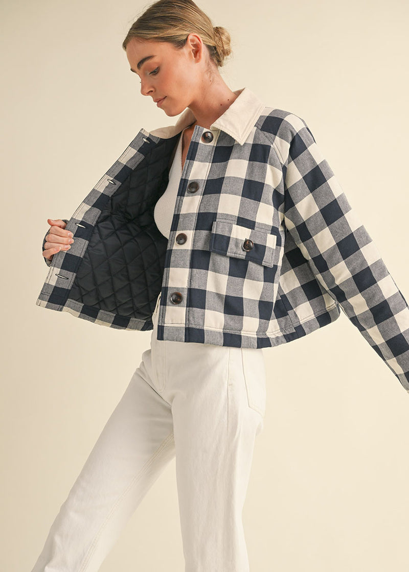 Henrietta Gingham Jacket - Navy